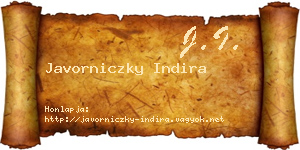 Javorniczky Indira névjegykártya